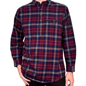 Lee Valley Grandfather Shirt LV10 Maroon Navy XL